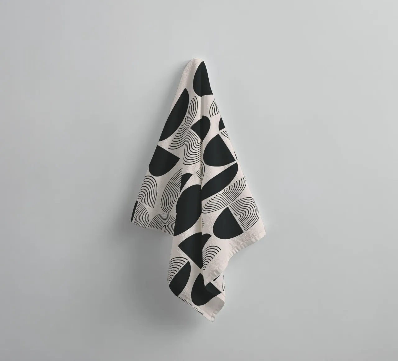 Geometric black and white pattern towel by Whole©