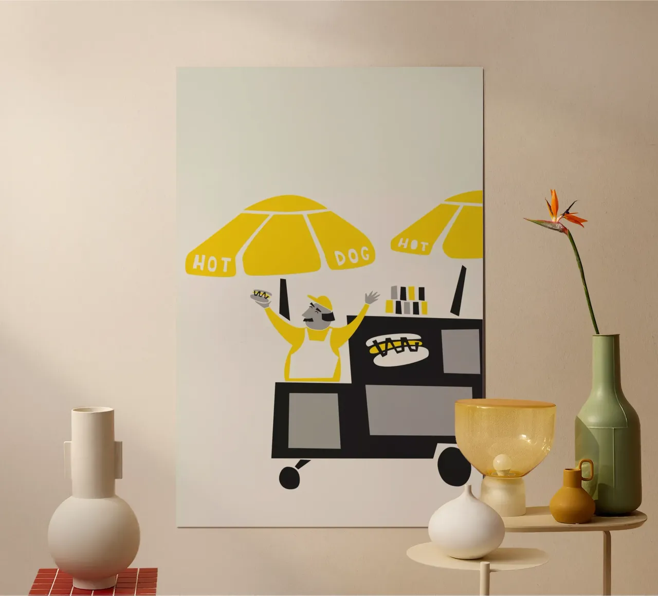 Stand di hot dog di New York poster con telaio in plastica da Fox & Velvet