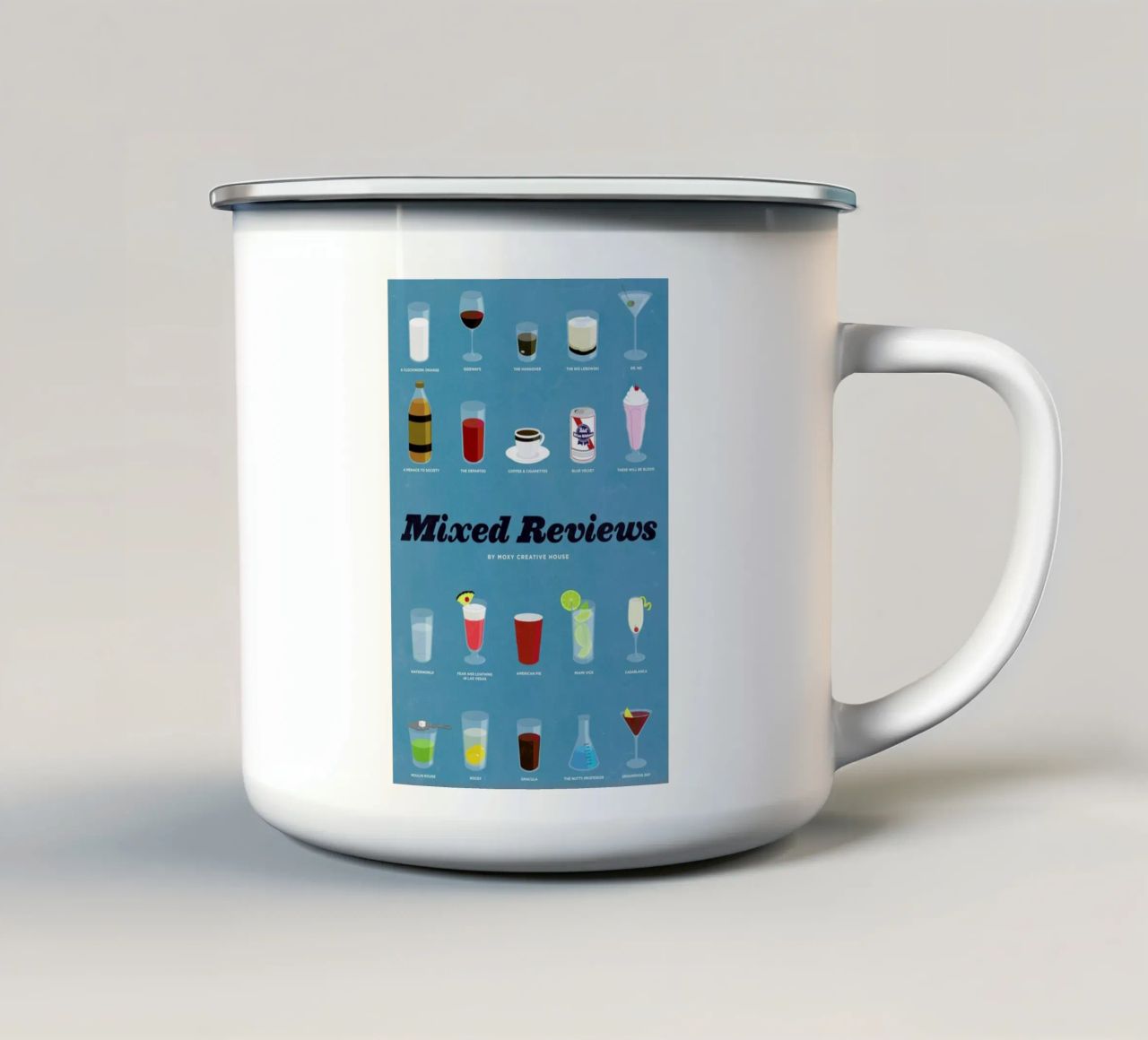 Mixed Reviews tazza in smalto da Moxy Creative House