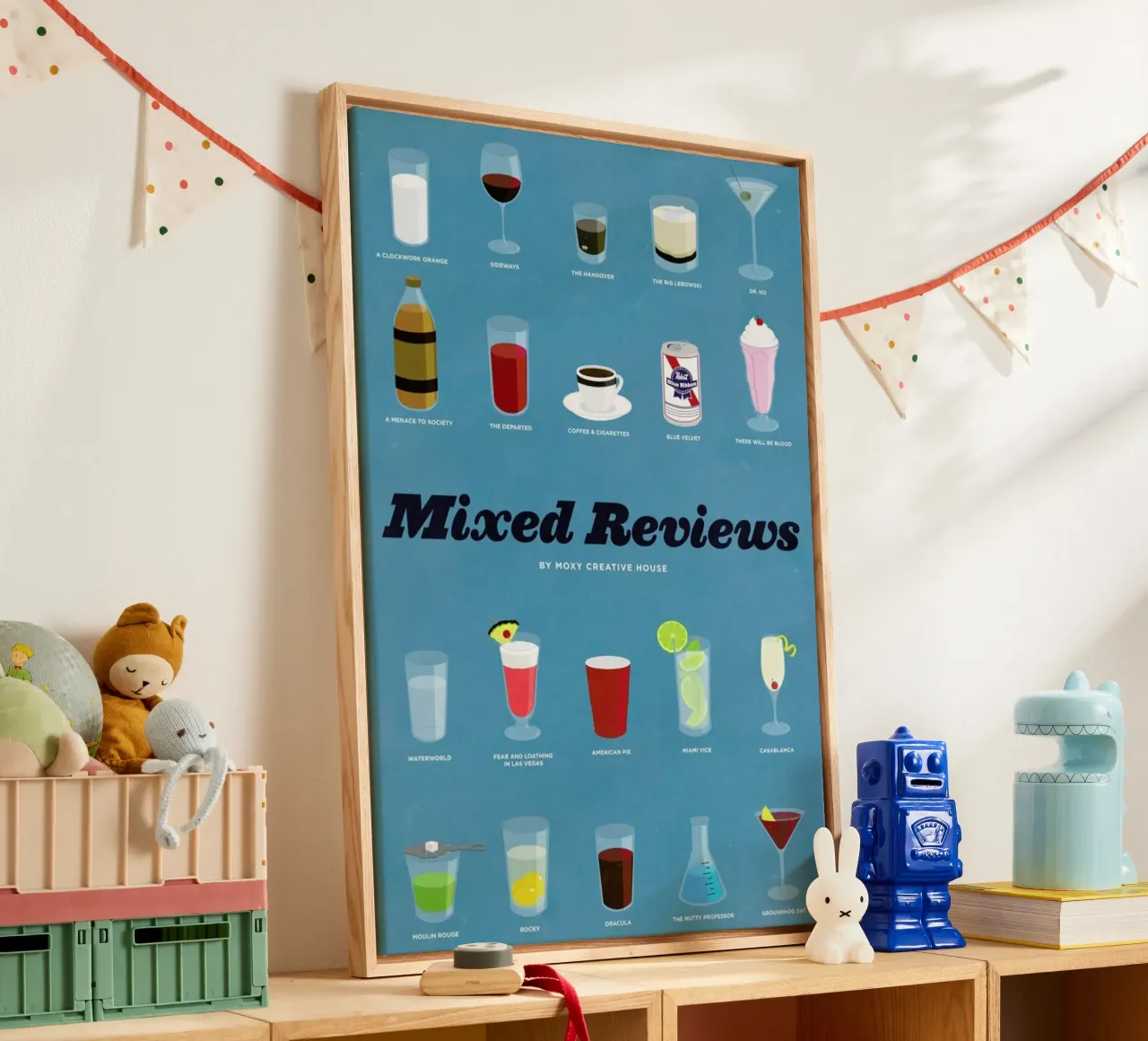 Mixed Reviews tela con Cornice a cassetta da Moxy Creative House