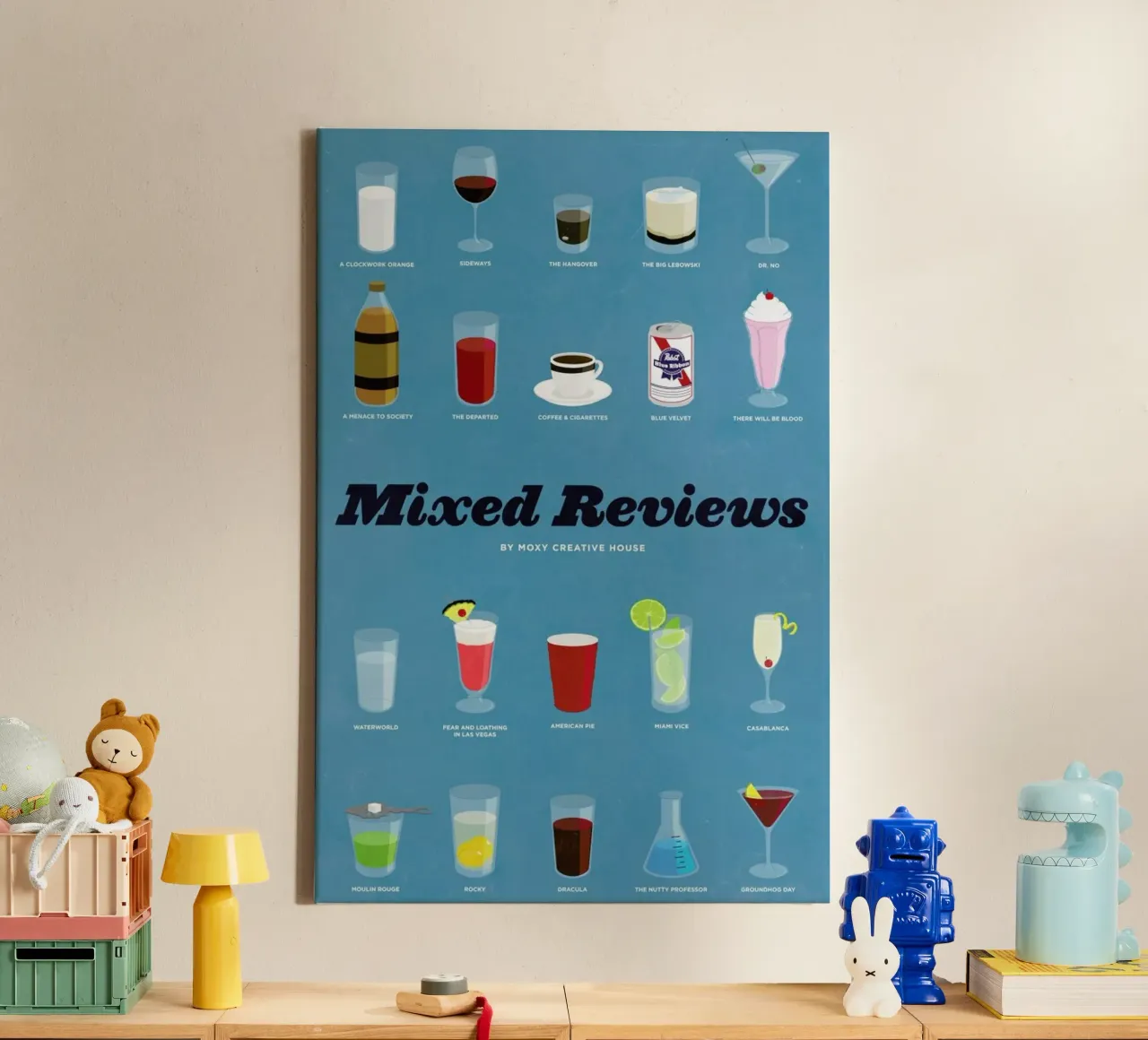 Mixed Reviews tela con Cornice a cassetta da Moxy Creative House