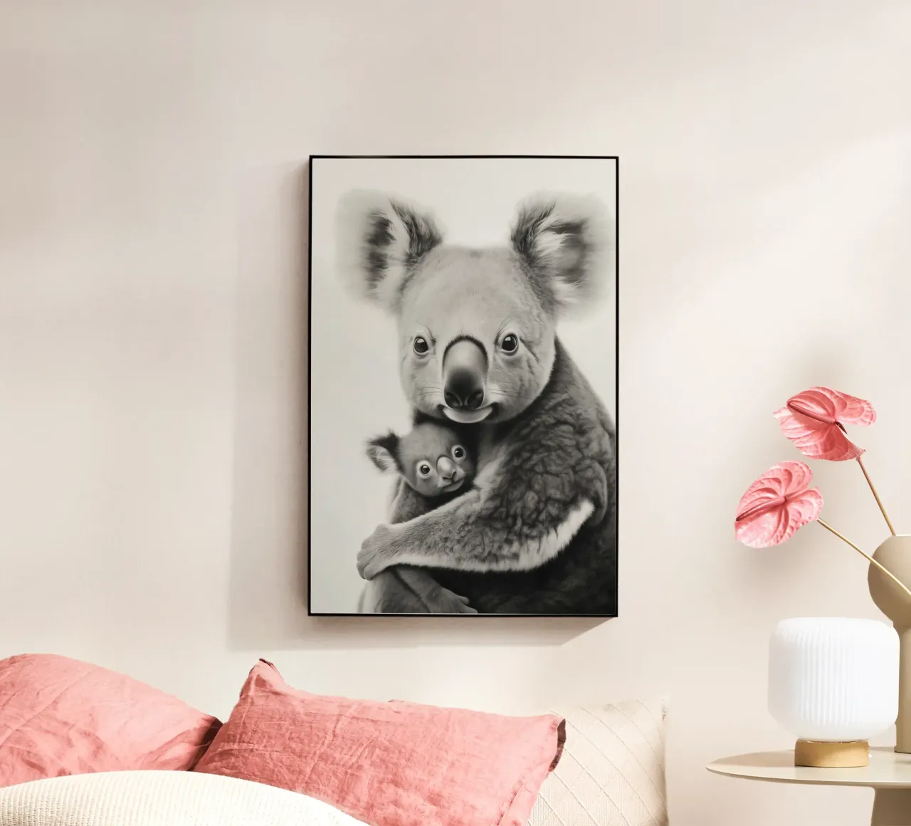 Un simpatico abbraccio tra koala plexiglass da Carinaprint