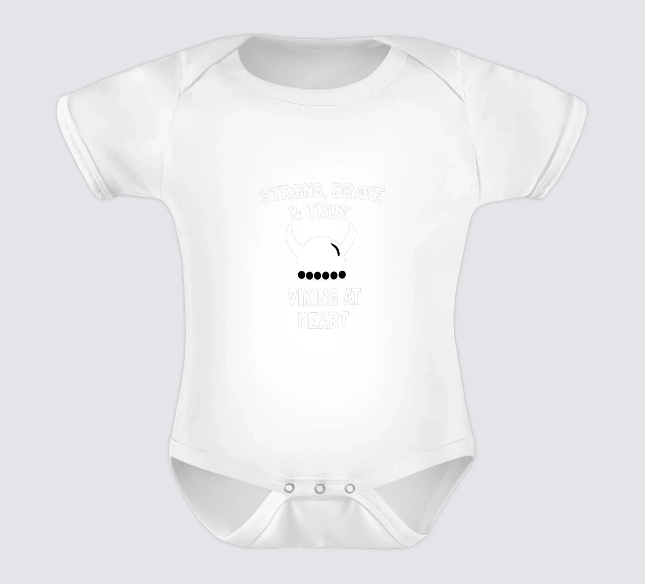 Strong, brave and true viking at heart babyrompertje korte mouwen van happieeagle
