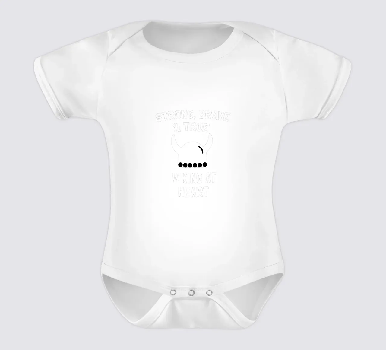 Strong, brave and true viking at heart body neonato maniche corte da happieeagle
