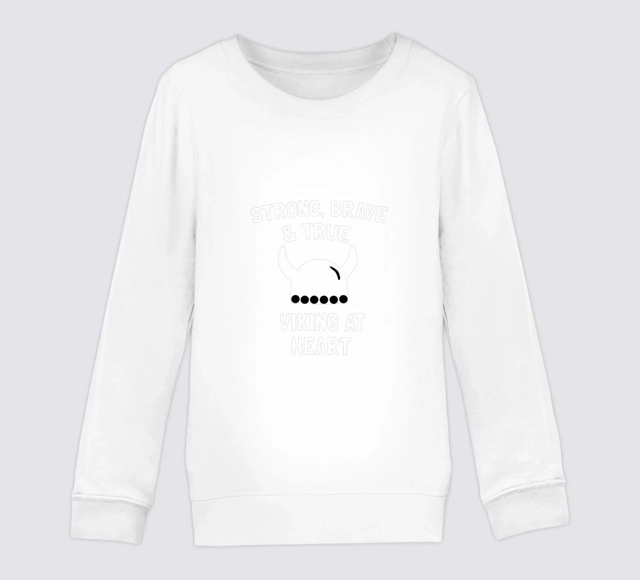 Strong, brave and true viking at heart kinder sweatshirt van happieeagle