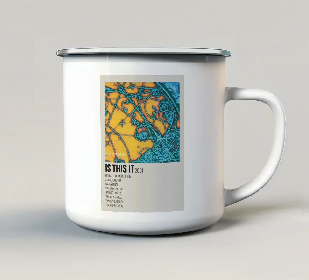 IS THIS IT 2001 taza de esmalte de SoundStudio