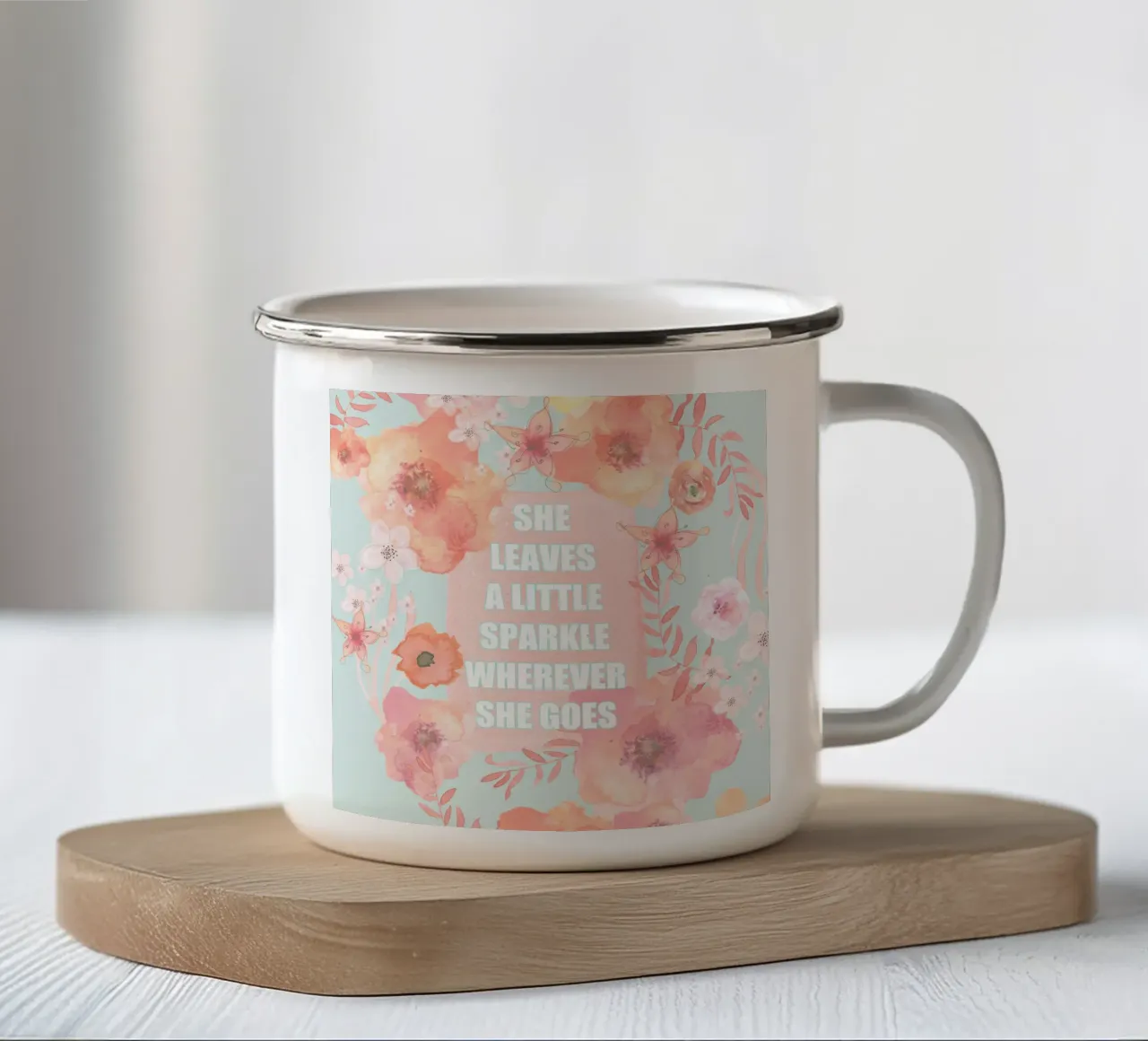 Deja un poco de brillo taza de esmalte de Monika Strigel
