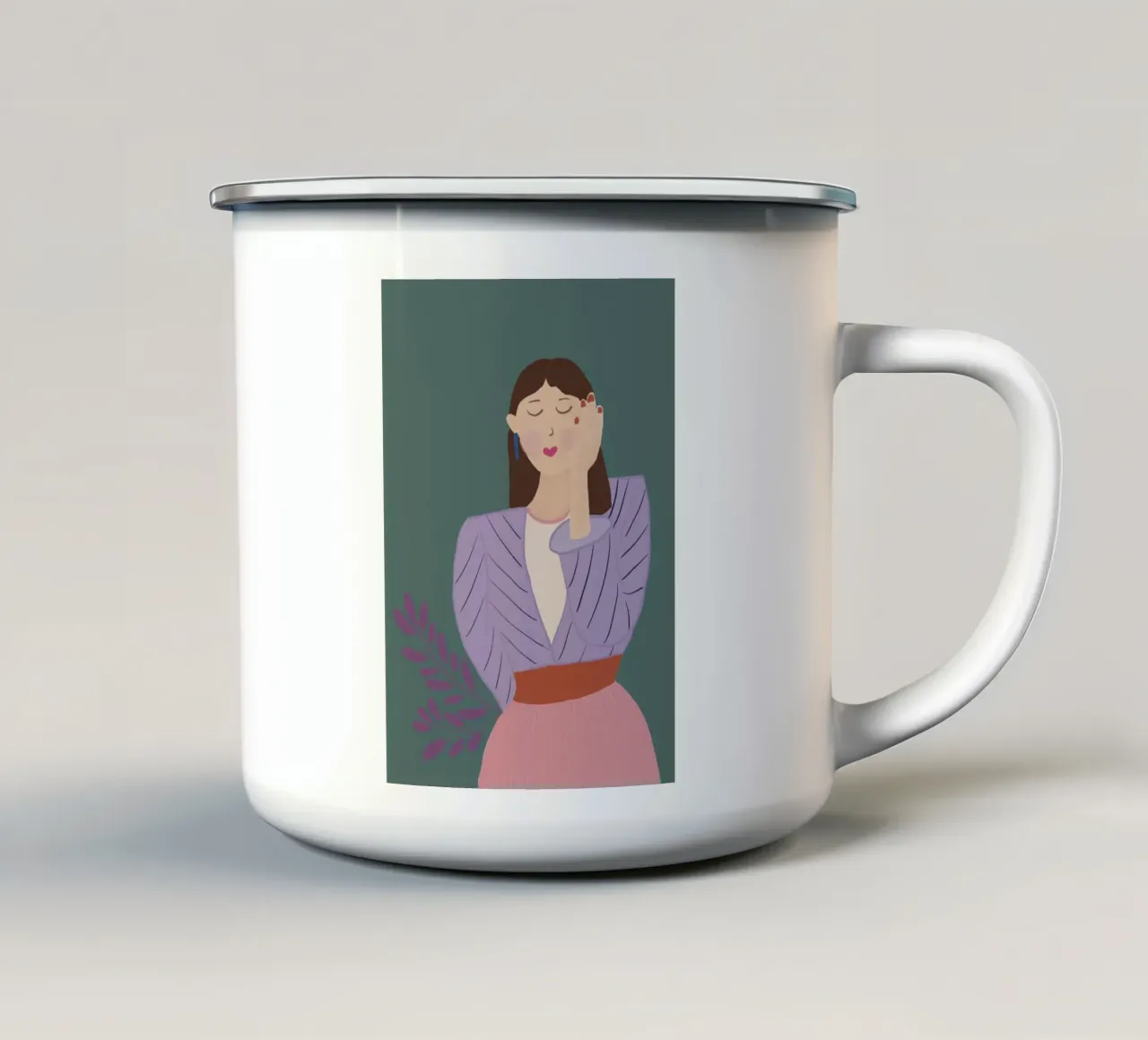 Woman in Color - Selflove tazza in smalto da Studio Cinnamon