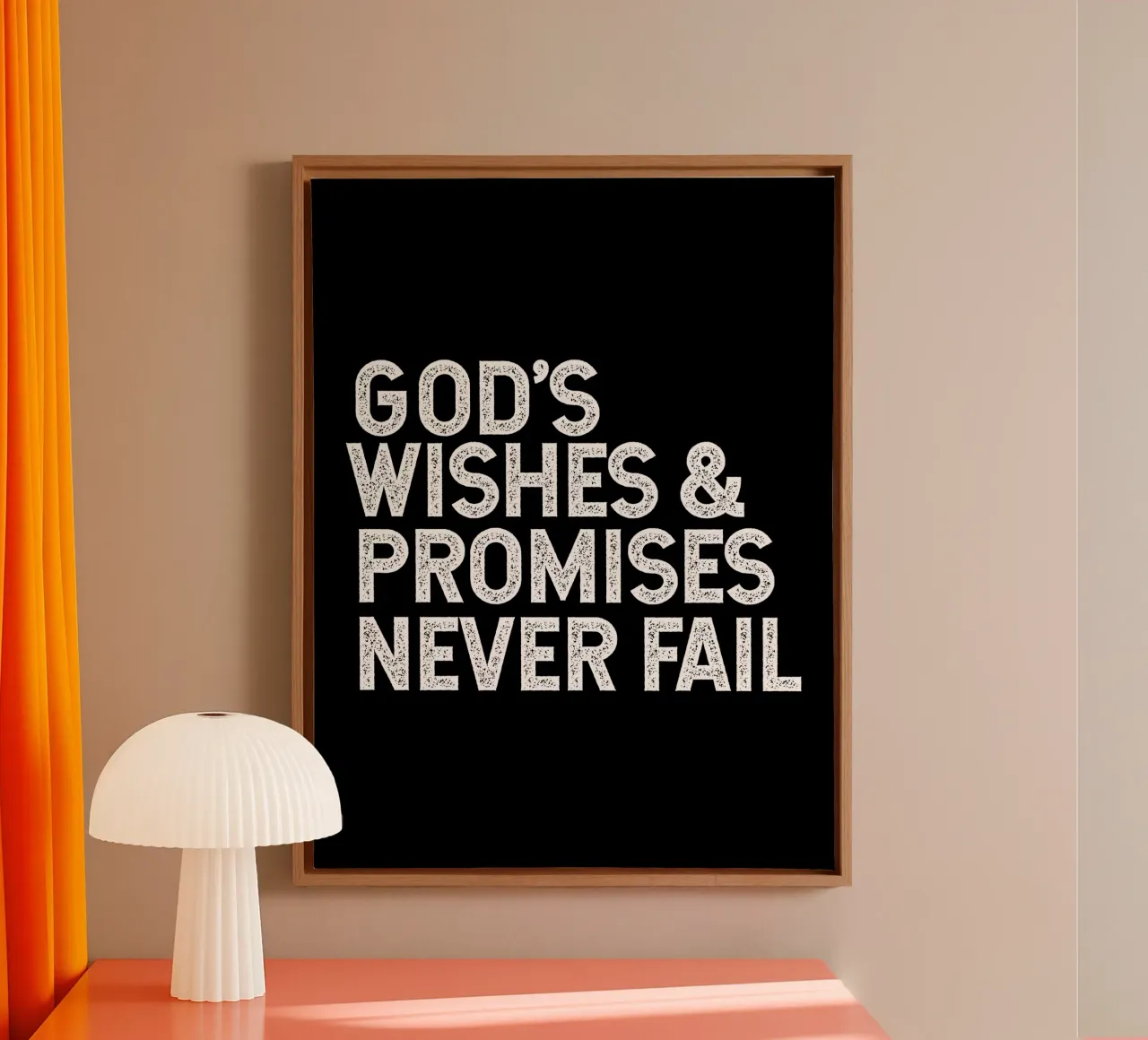 God's wishes and promises never fail tela con Cornice a cassetta da happieeagle