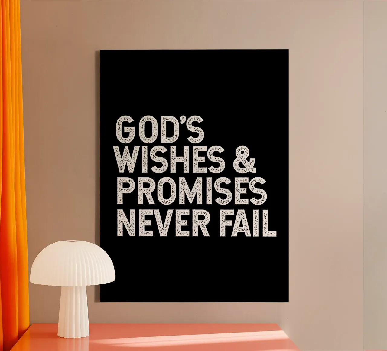 God's wishes and promises never fail tela con Cornice a cassetta da happieeagle