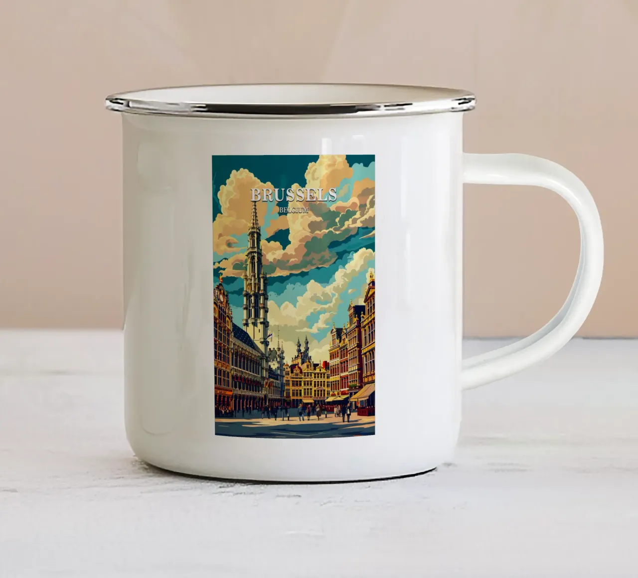 Brussels Belgium tazza in smalto da Travelstudio