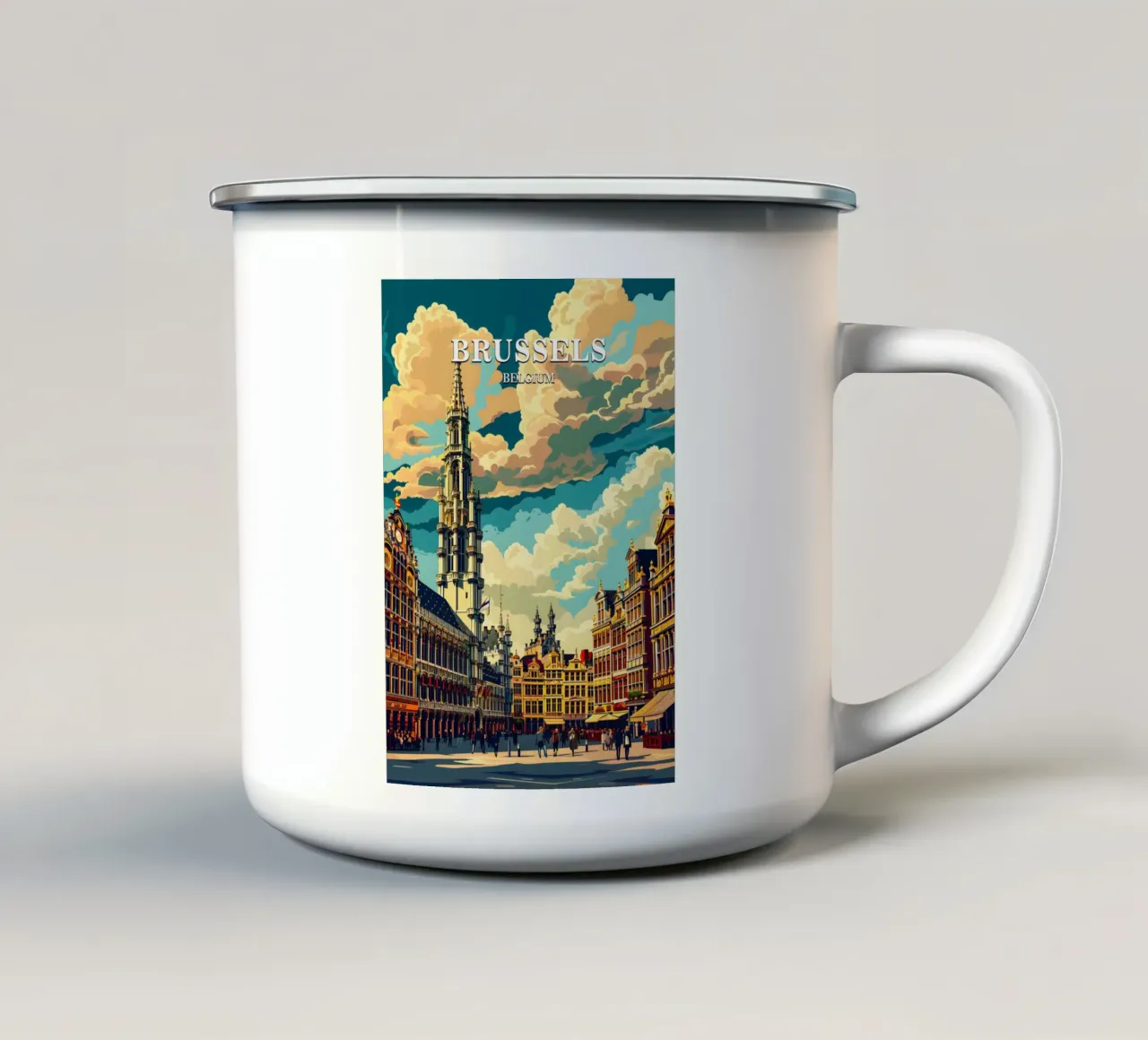 Brussels Belgium tazza in smalto da Travelstudio