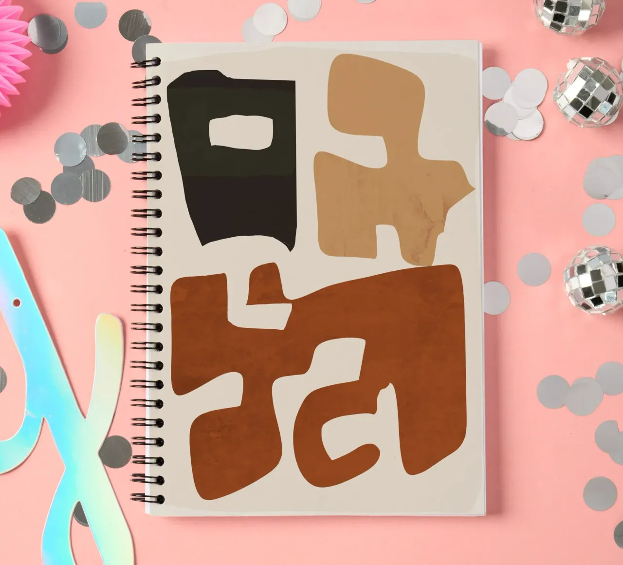 Modern Abstract Shapes 112 spiral notebook by ThingDesign