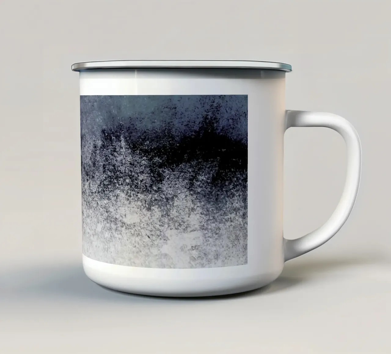 Sognatore di neve nero tazza in smalto da Monika Strigel