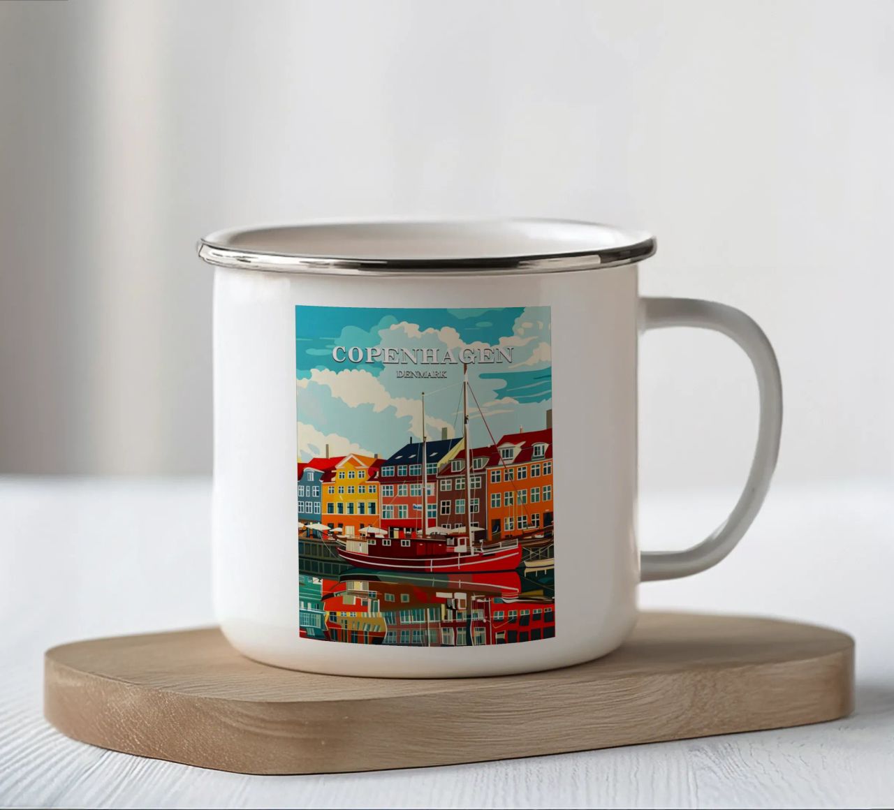 Copenhagen Denmark tazza in smalto da Travelstudio