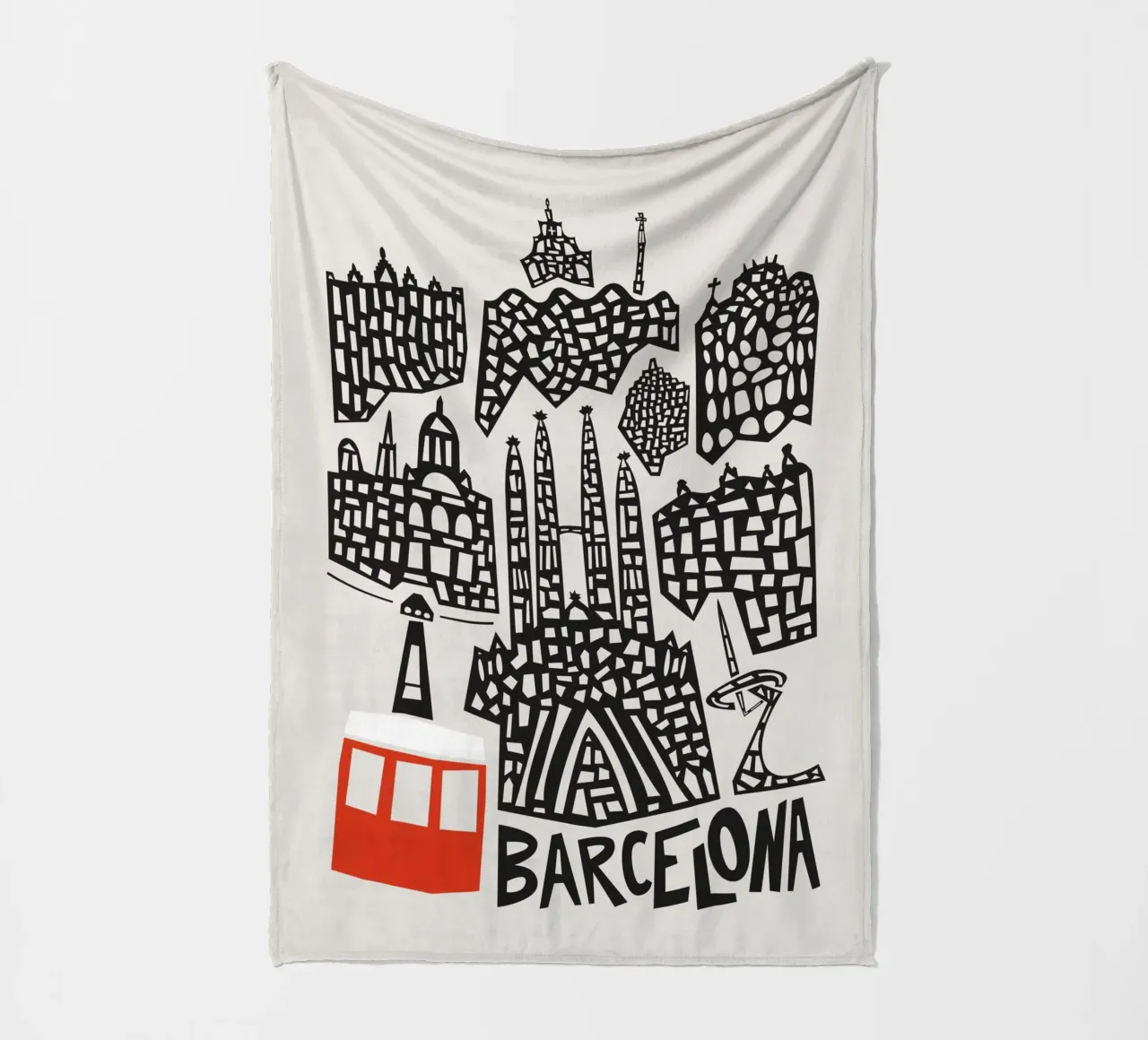 Paesaggio urbano di Barcellona coperta in pile da Fox & Velvet