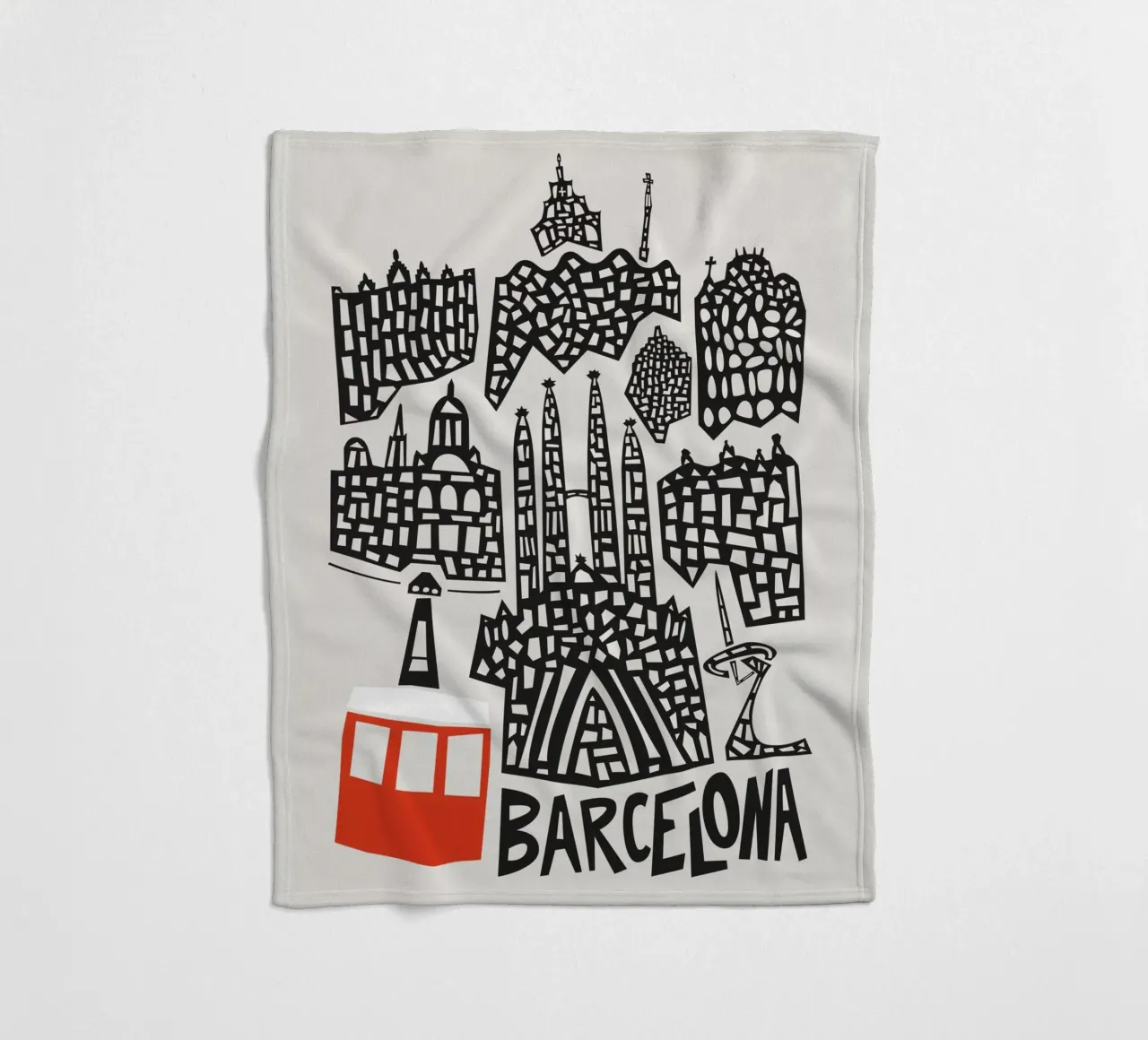 Paesaggio urbano di Barcellona coperta in pile da Fox & Velvet