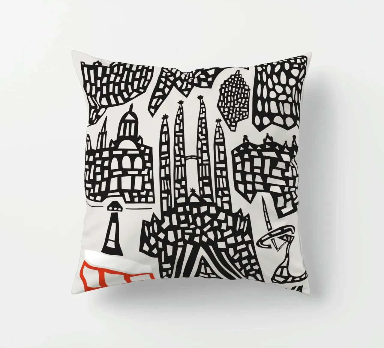 Paesaggio urbano di Barcellona cuscino da Fox & Velvet