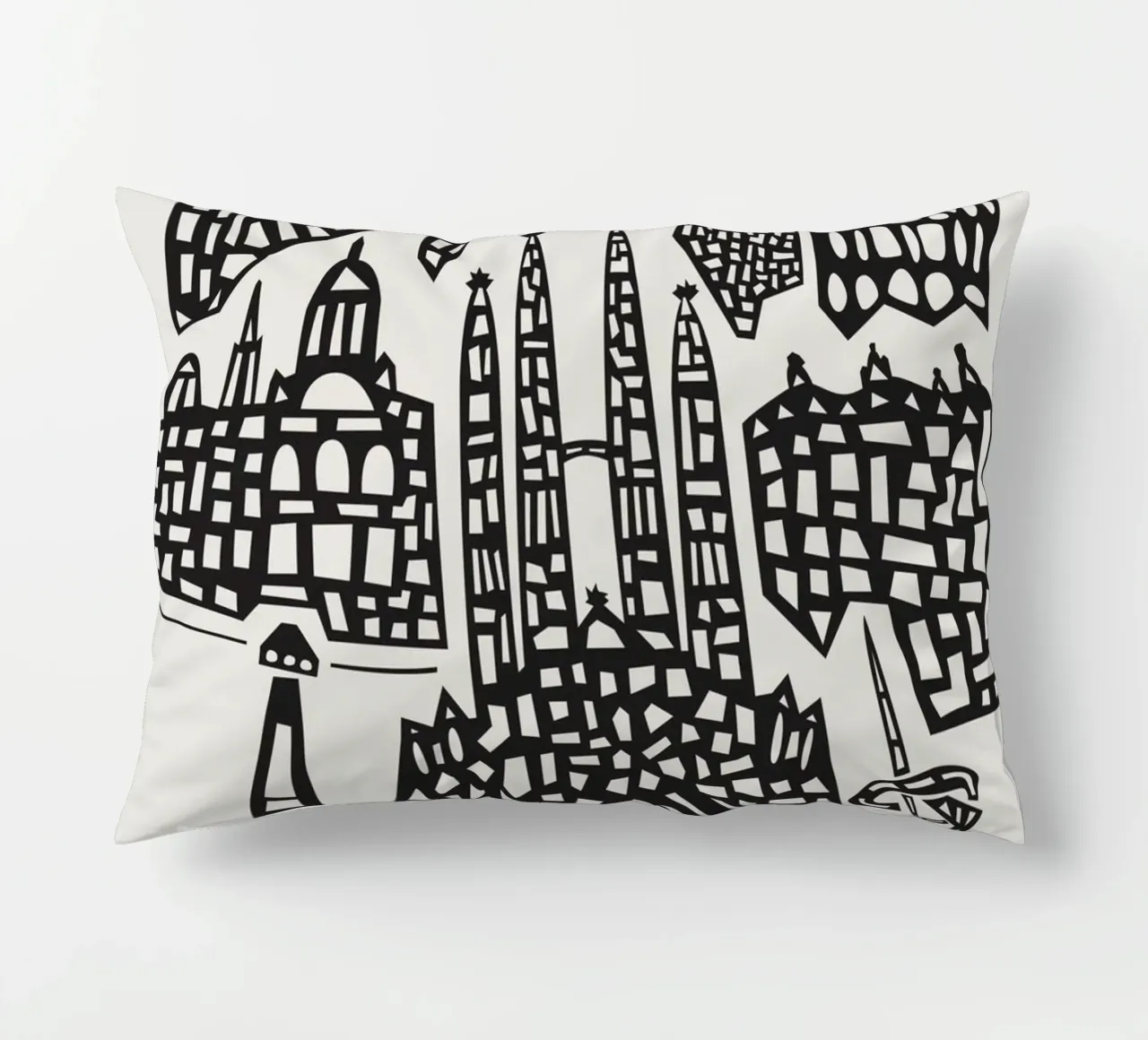 Paesaggio urbano di Barcellona cuscino da Fox & Velvet