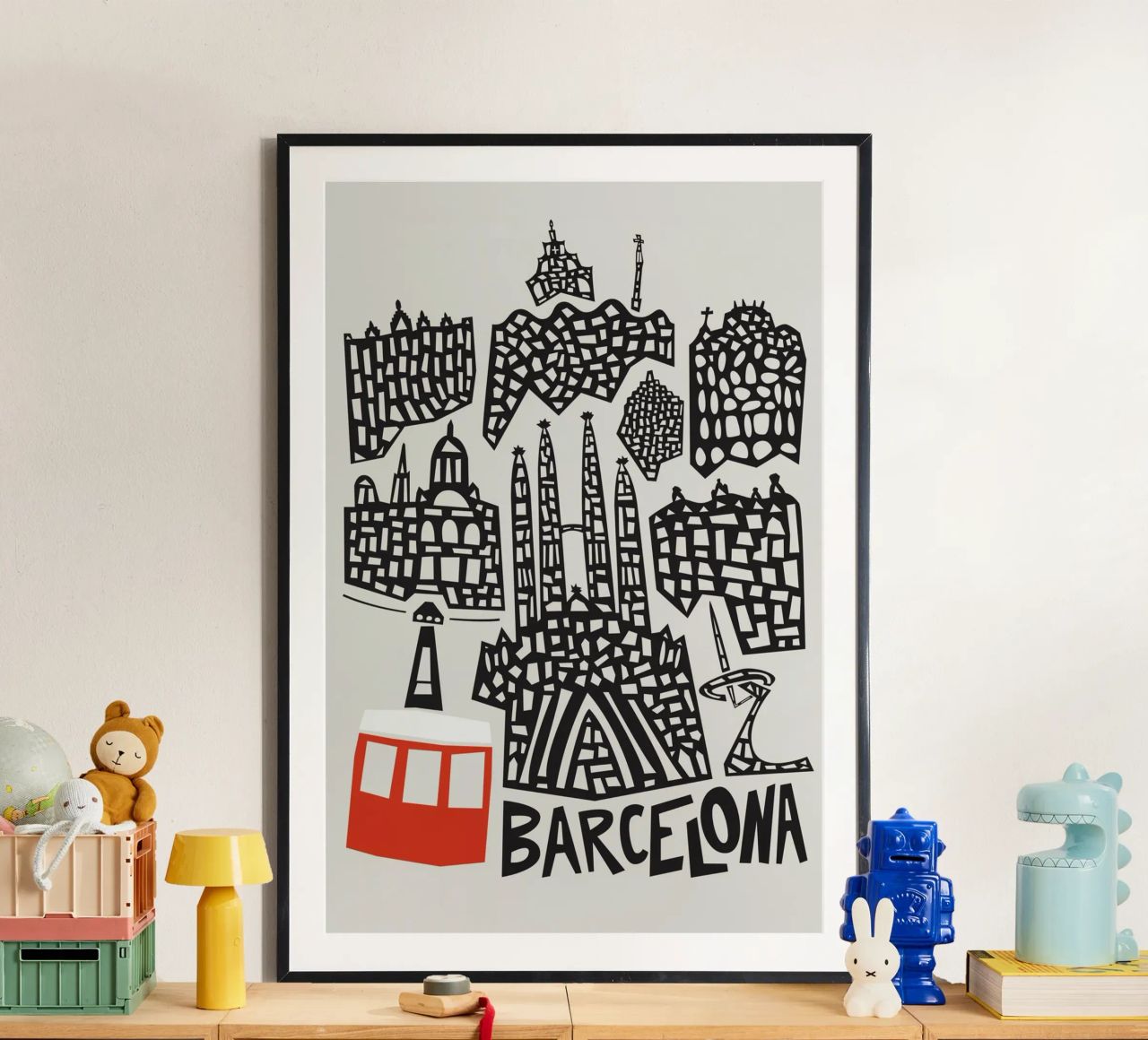 Barcelona Cityscape poster by Fox & Velvet
