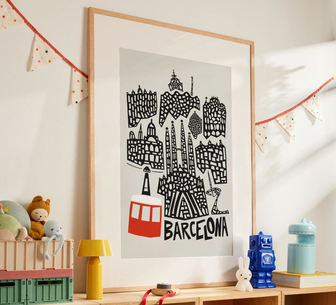 Barcelona Cityscape poster by Fox & Velvet