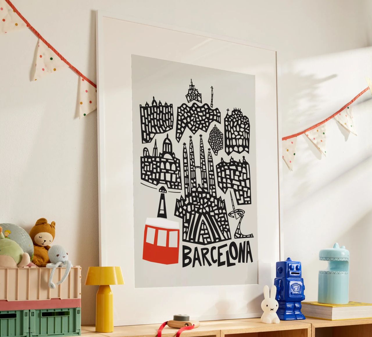Barcelona Cityscape poster by Fox & Velvet