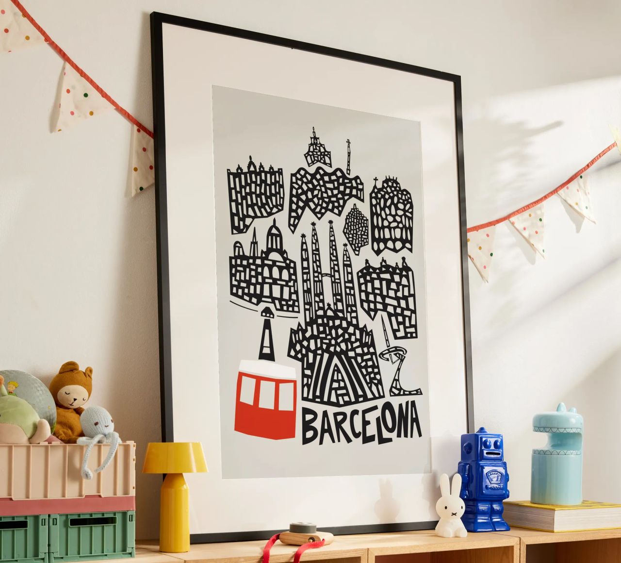 Barcelona Cityscape poster by Fox & Velvet