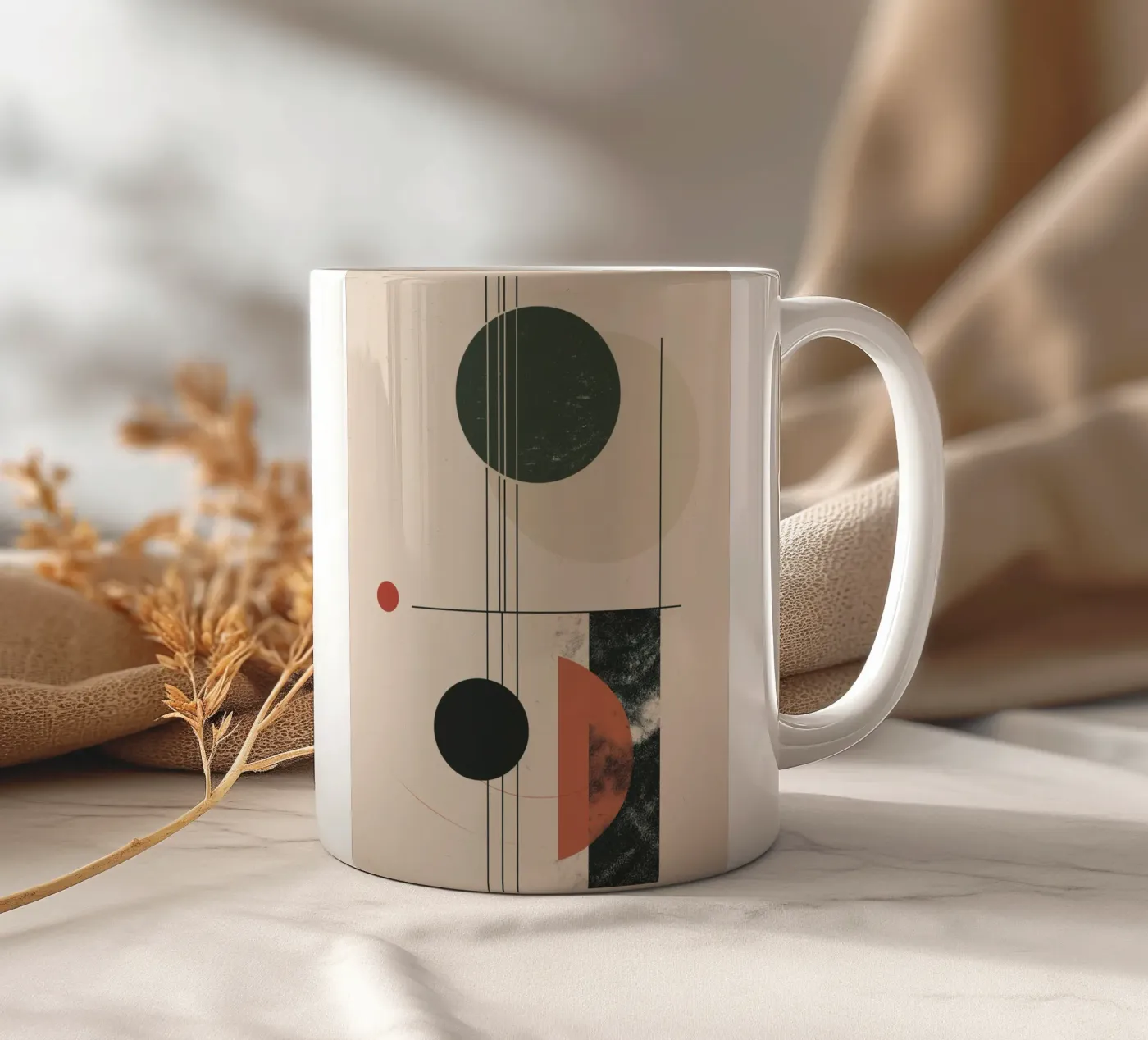Abstract geometry design ceramic mug by Whole©