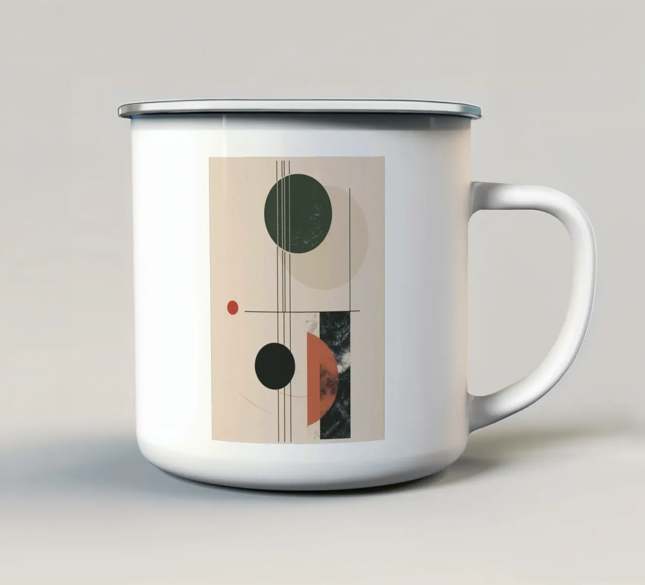Abstraktes Geometrie-Design Emaille Tasse von Whole©