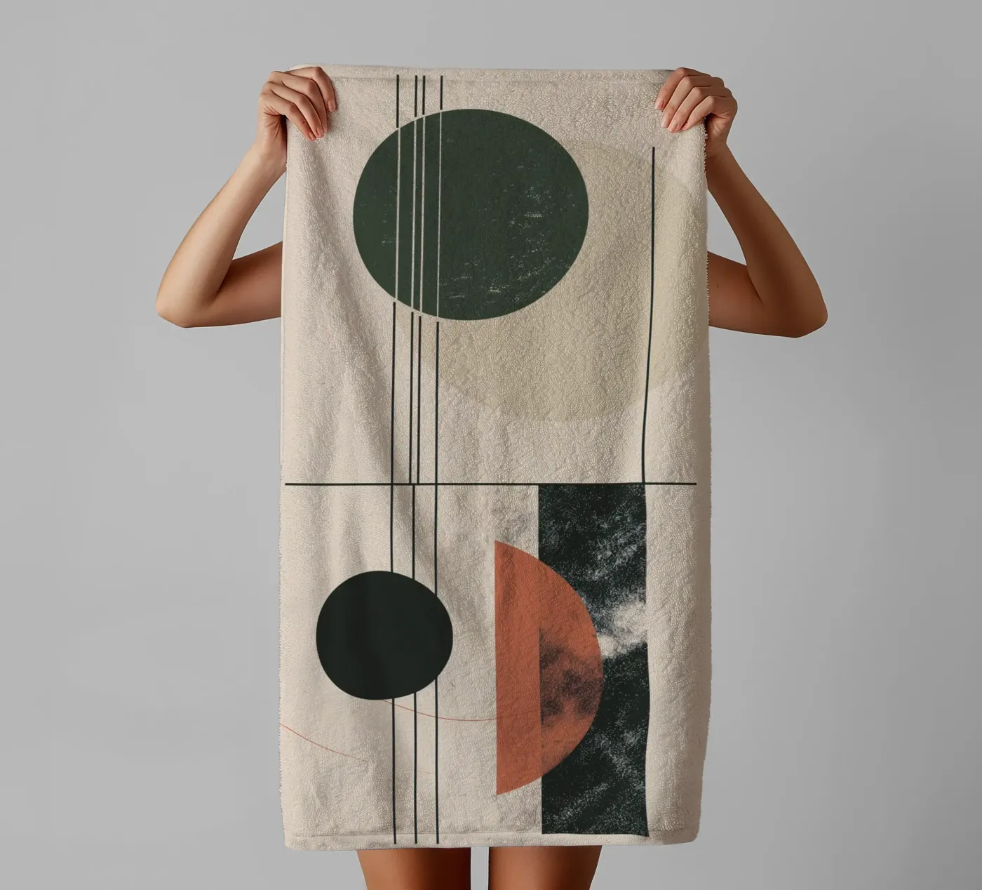 Abstract geometry design towel by Whole©