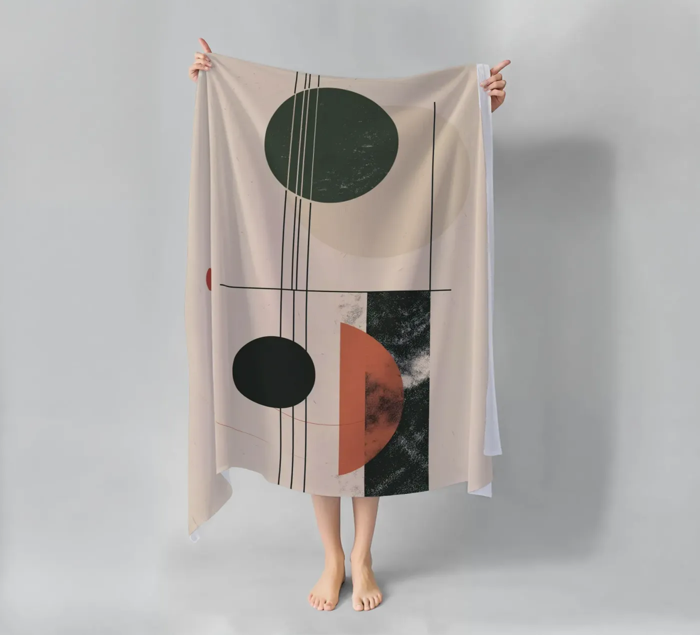 Ontwerp met abstracte geometrie strandhanddoek van Whole©