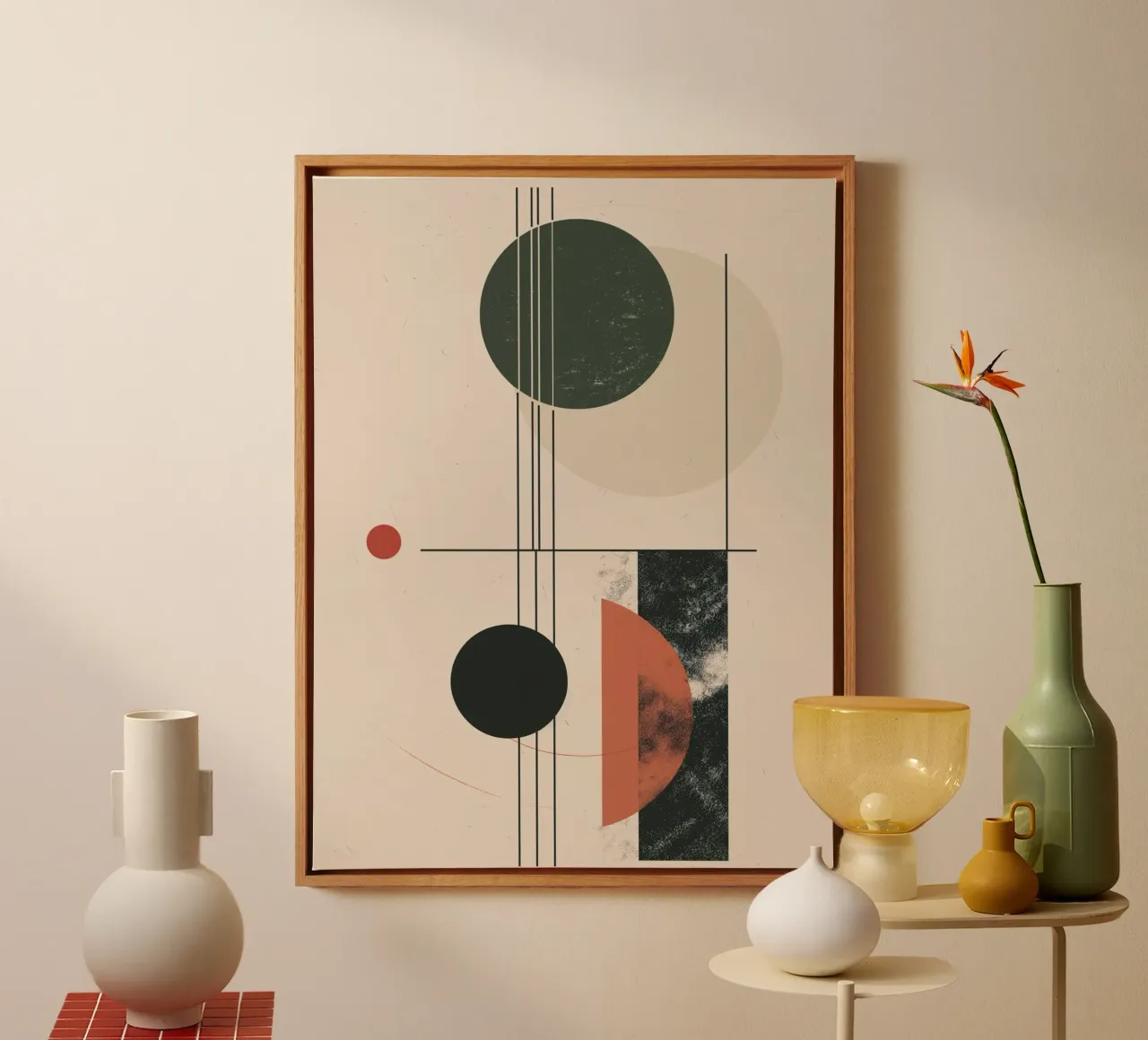 Ontwerp met abstracte geometrie canvas van Whole©