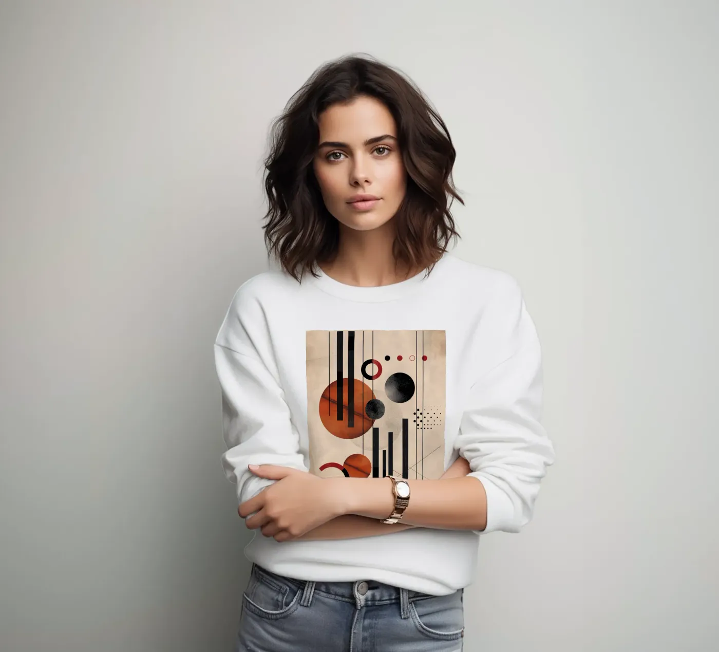 Modern geometry composition sweatshirt by Whole©