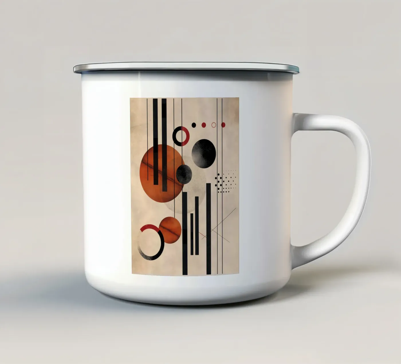 Modern geometry composition enamel mug by Whole©