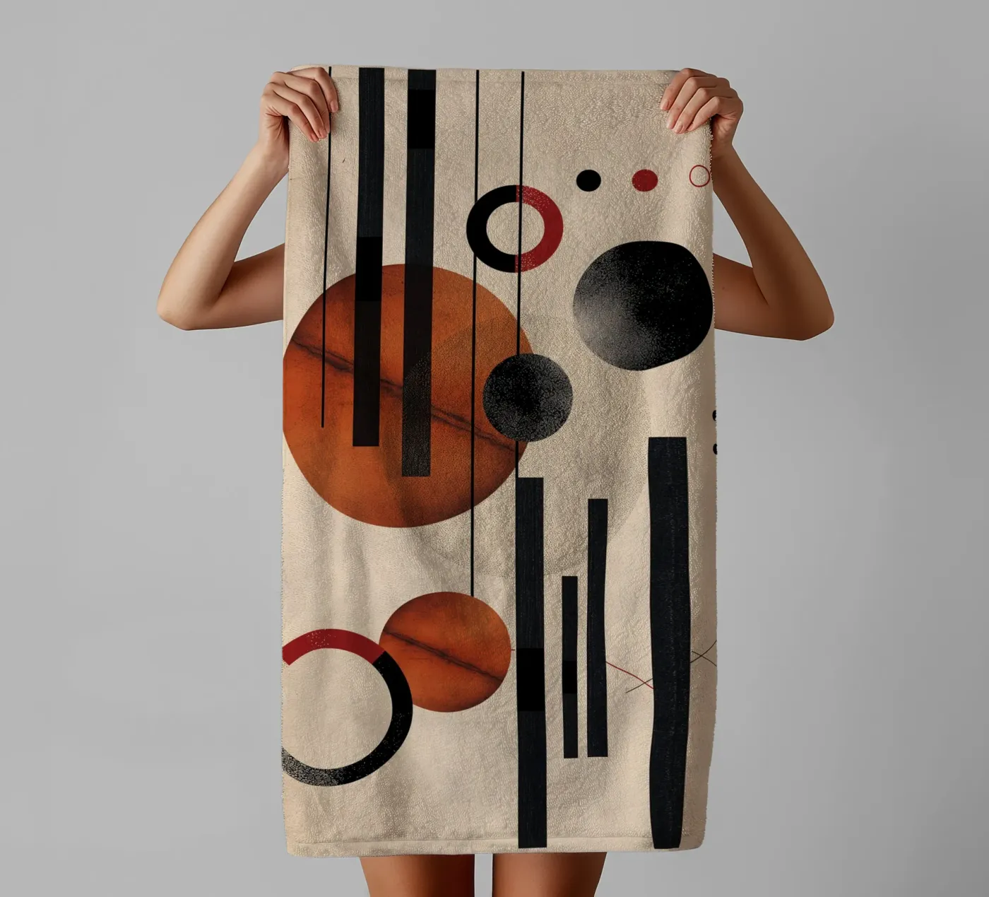 Samenstelling moderne geometrie badhanddoek van Whole©