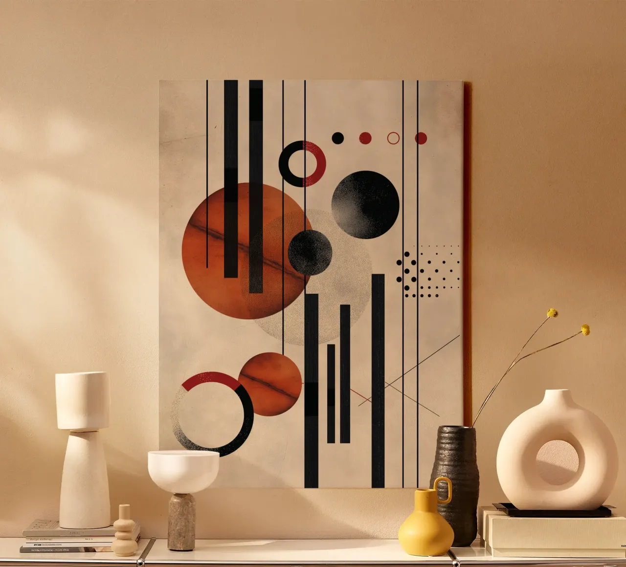 Composizione geometrica moderna tela con Cornice a cassetta da Whole©
