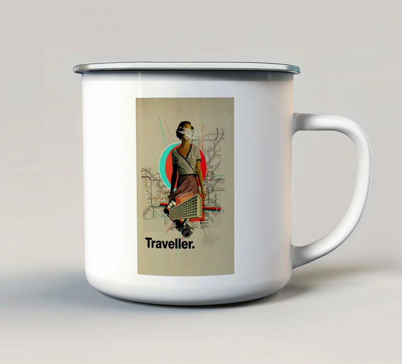 Traveller tazza in smalto da Frank Moth