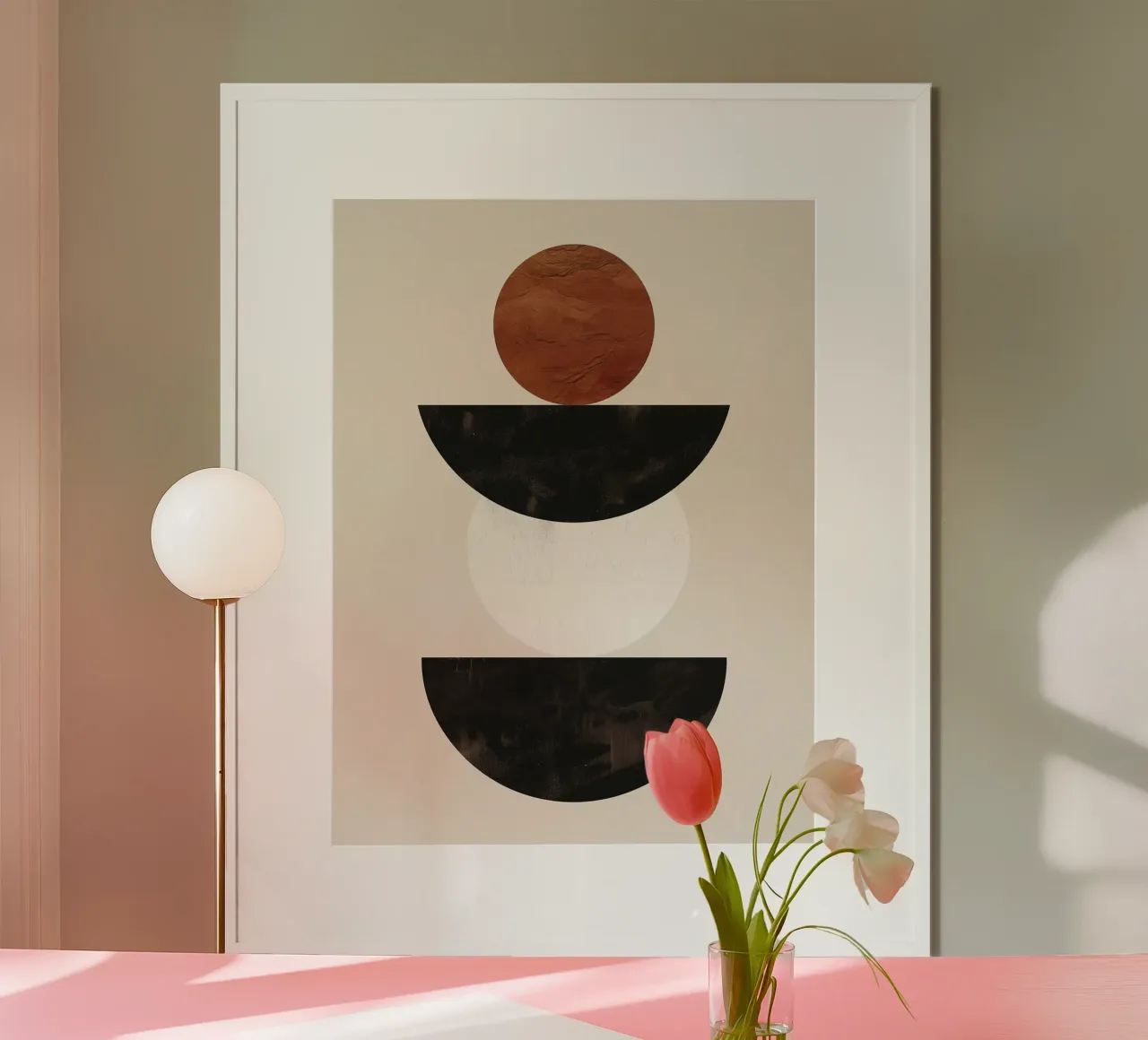 Minimalist balance art poster with plastic frame by Whole©