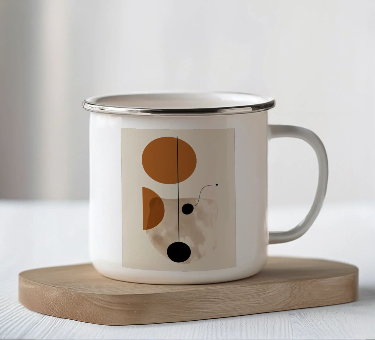 Abstract geometry art enamel mug by Whole©