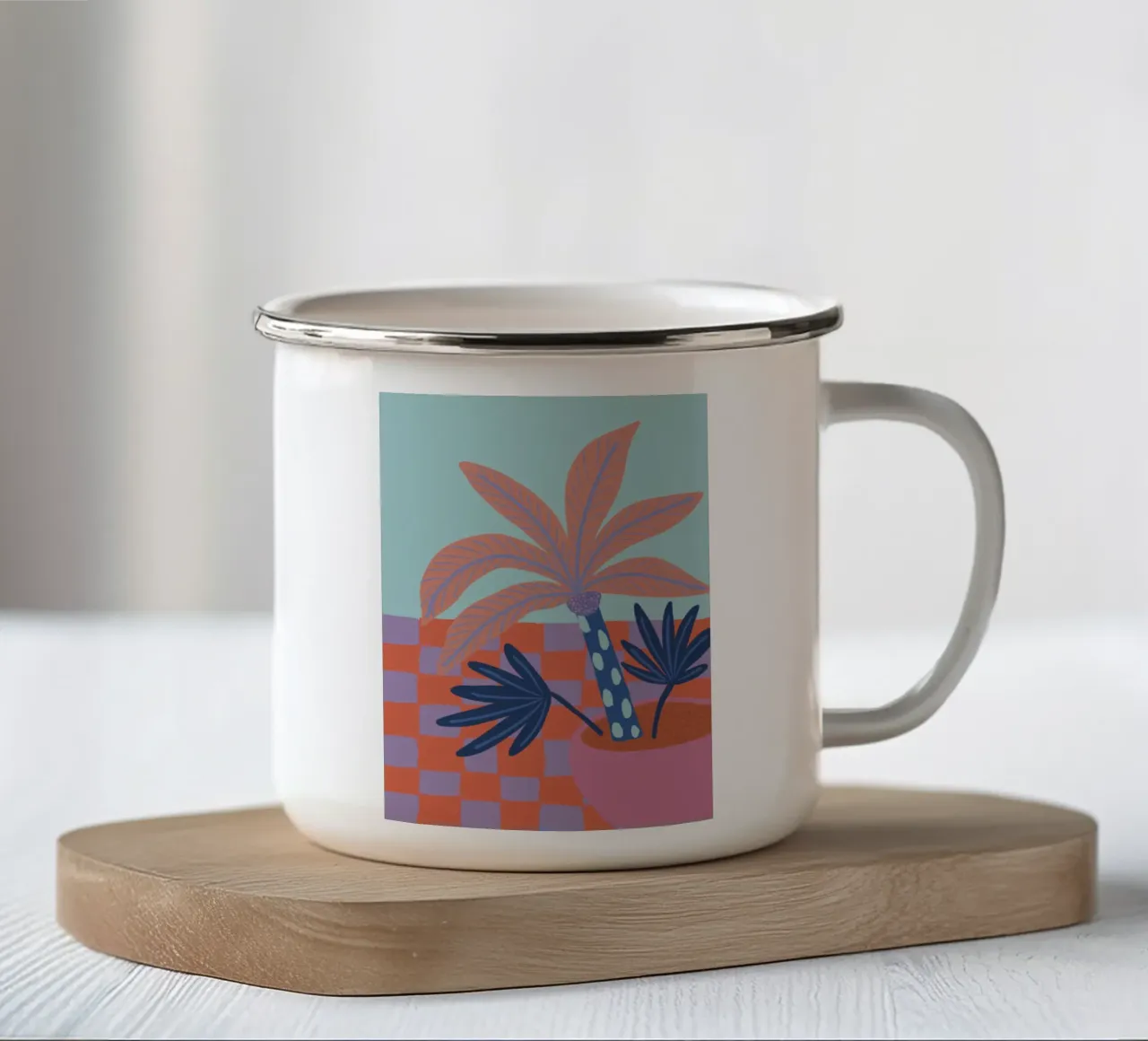 Palmera pequeña taza de esmalte de hej malu