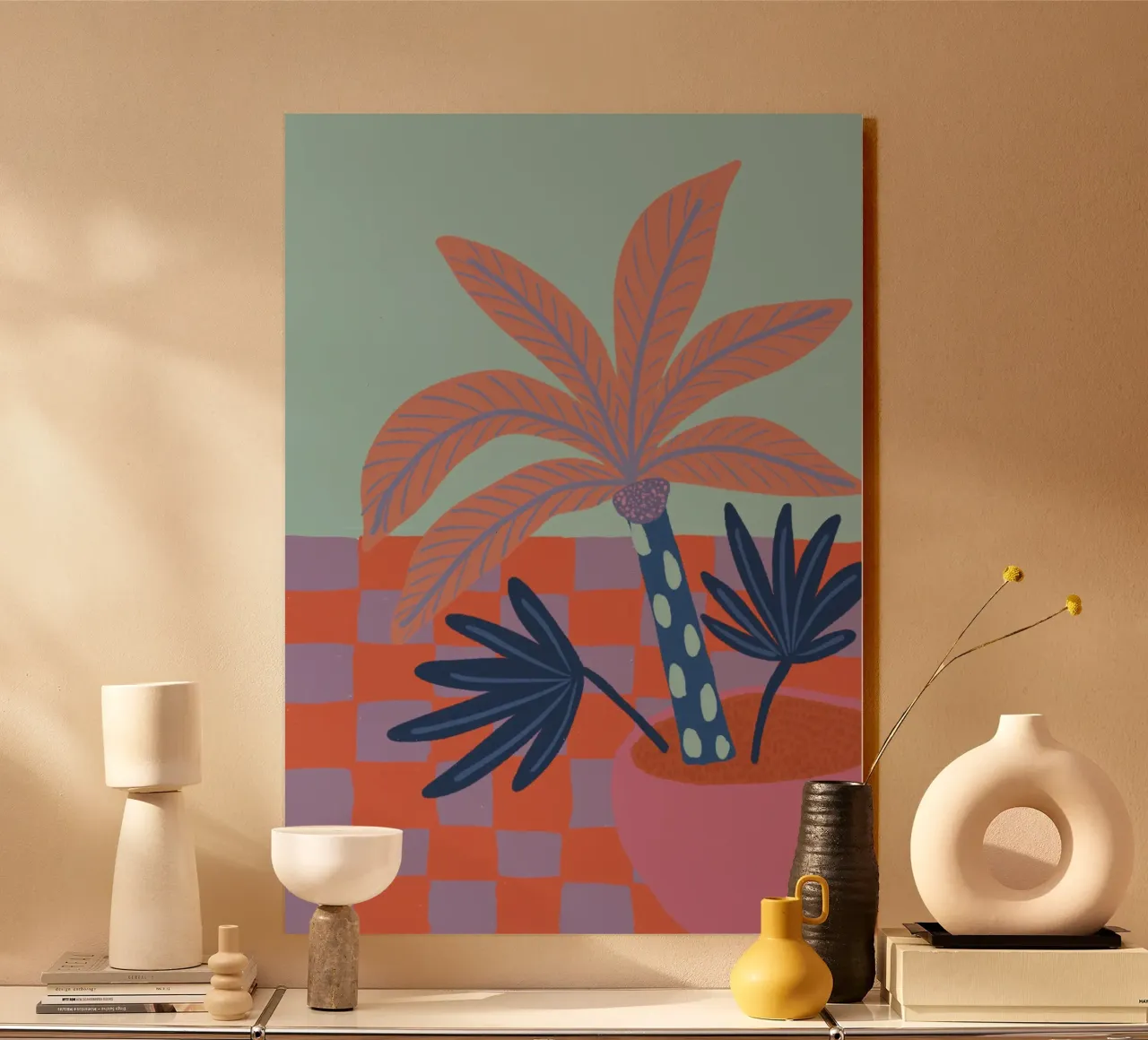 Palms & Places - Retro Palm alluminio dibond da Studio Cinnamon