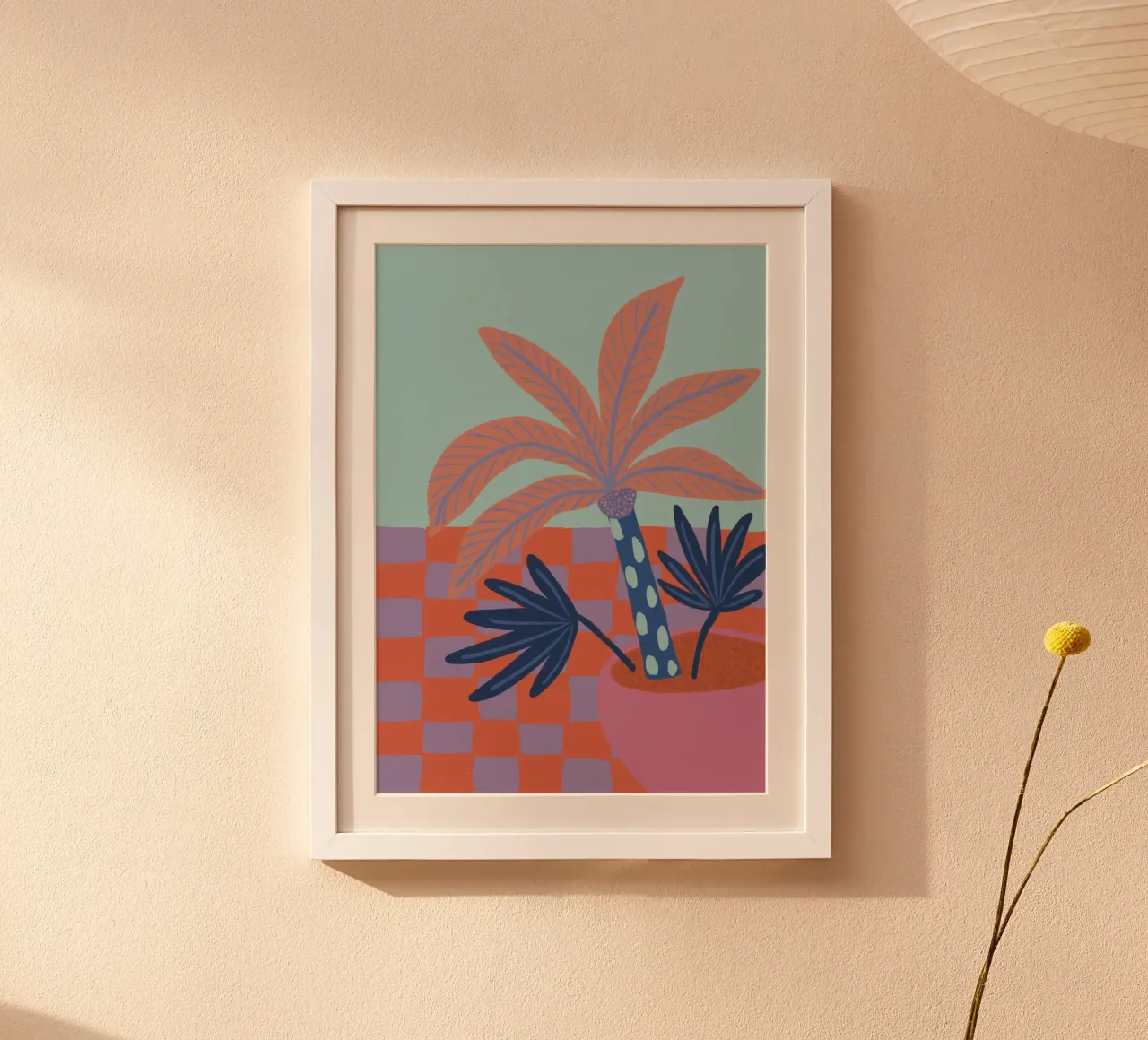 Piccola palma poster con telaio in legno da hej malu