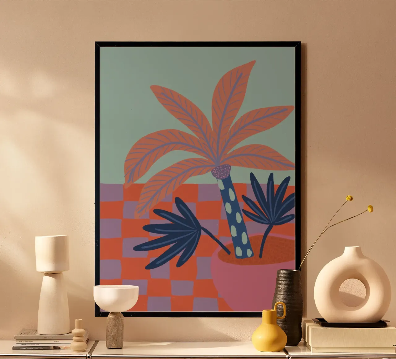 Piccola palma poster con telaio in legno da hej malu
