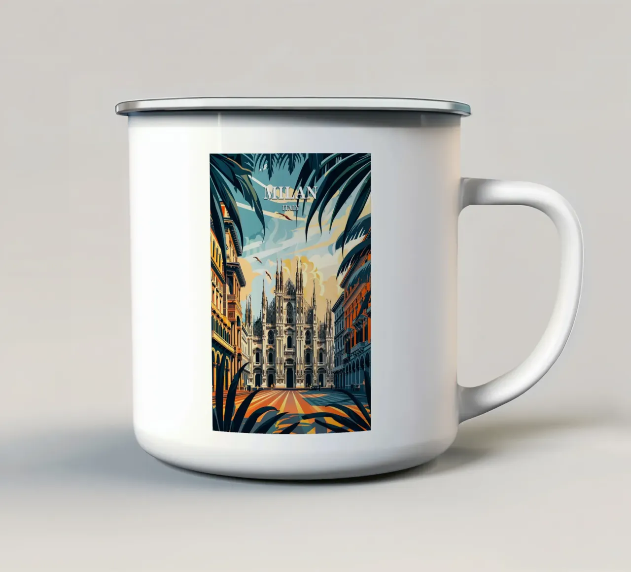 Milan Italy tazza in smalto da Travelstudio
