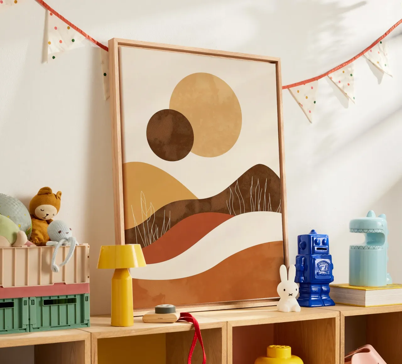 Woestijnlandschap Abstract canvas met Baklijst van Whole©