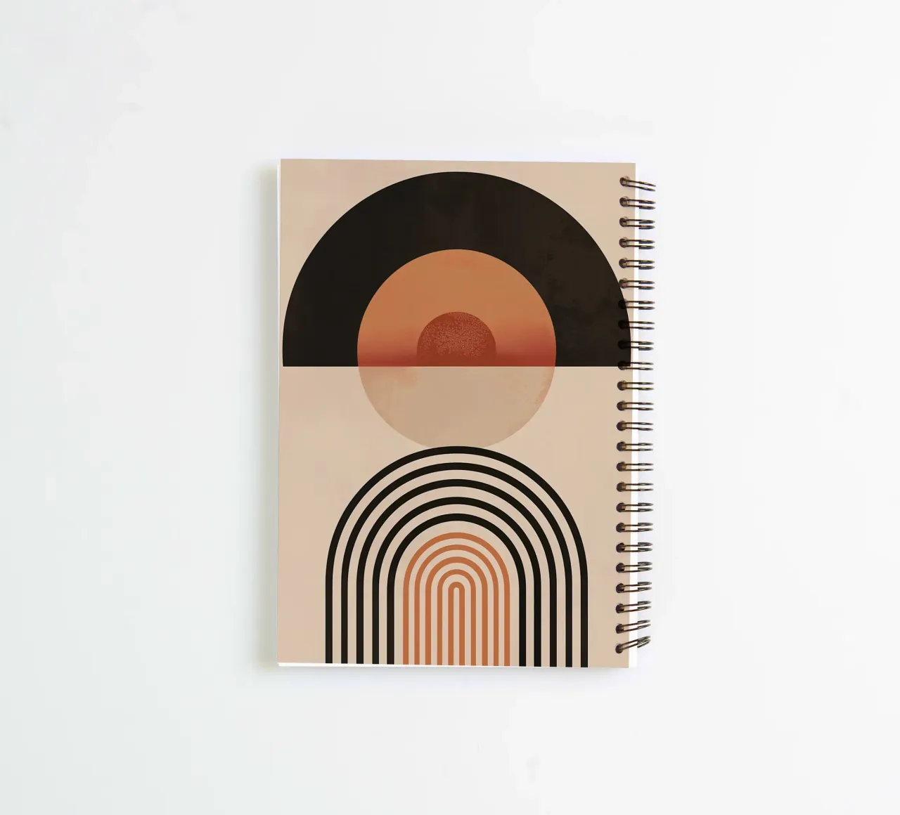 Abstract sun arcs spiral notebook by Whole©