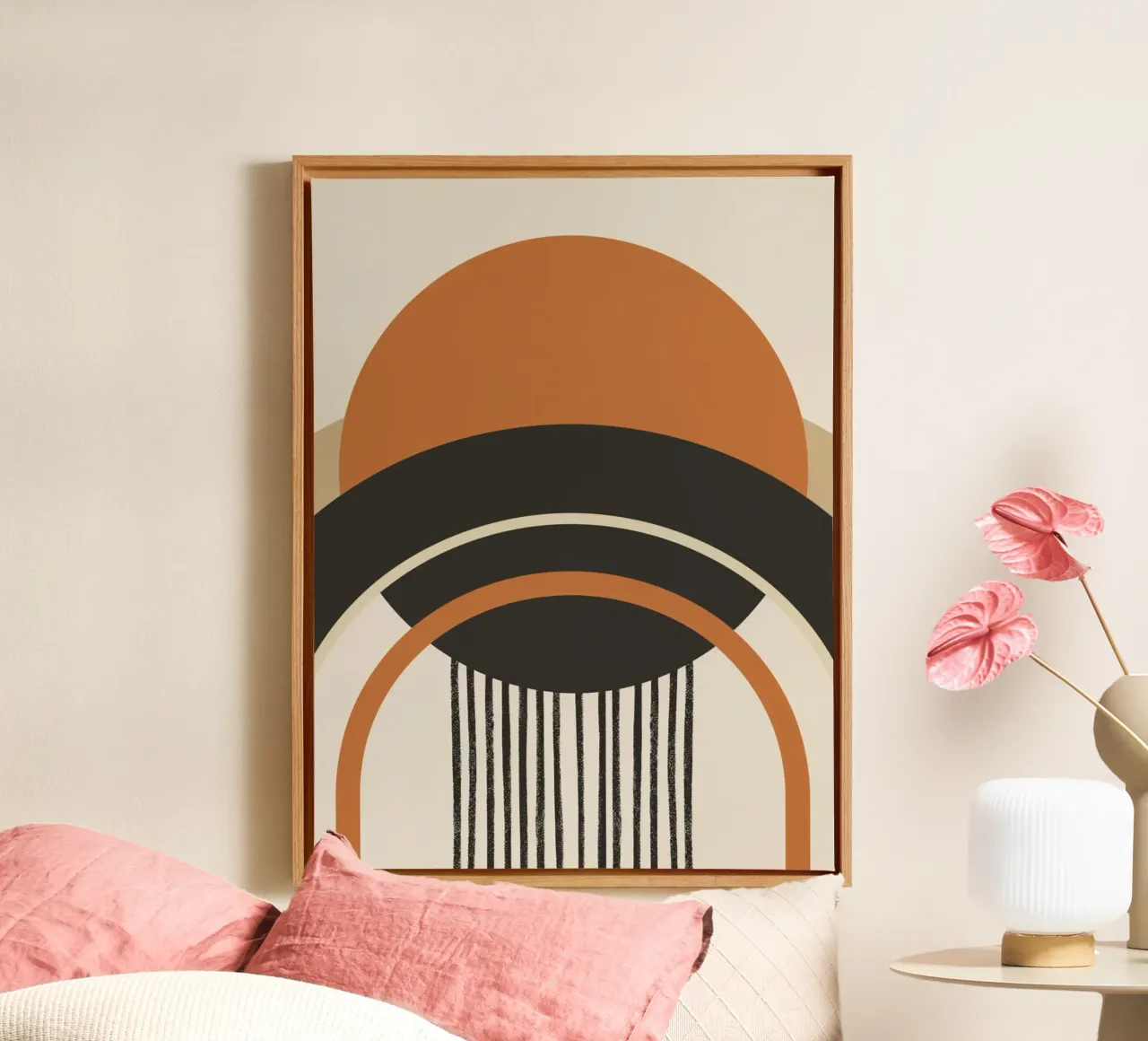 Abstracte bogen canvas met Baklijst van Whole©