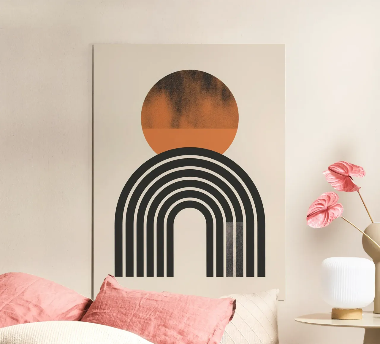 Sole geometrico poster con telaio in plastica da Whole©