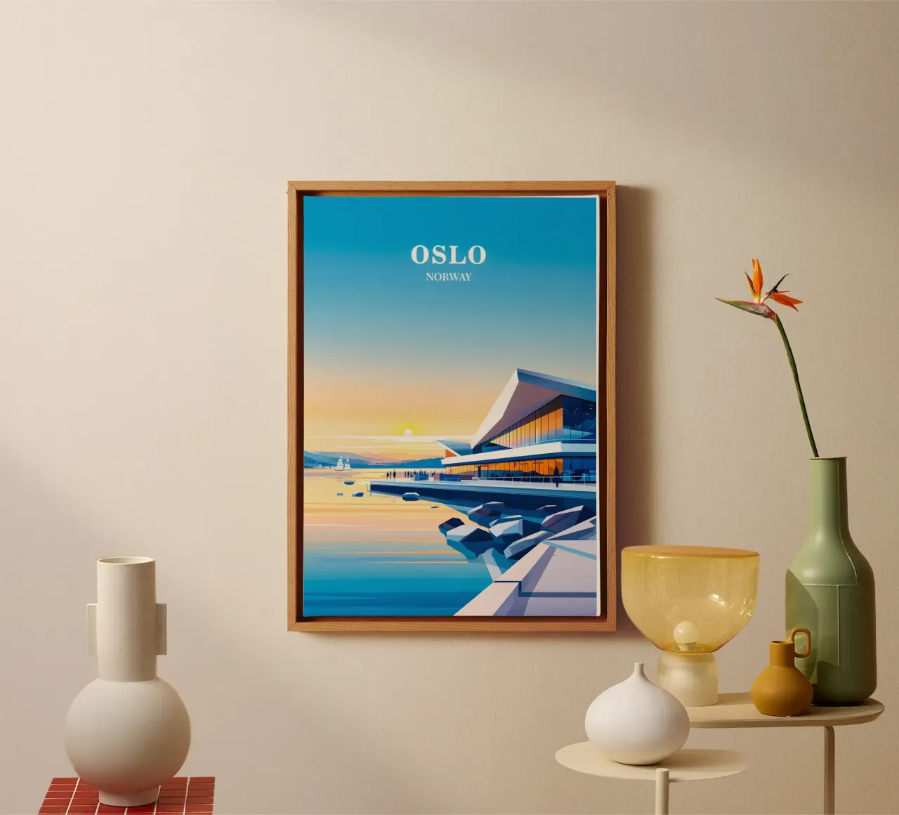 Oslo Norway canvas met Baklijst van Travelstudio