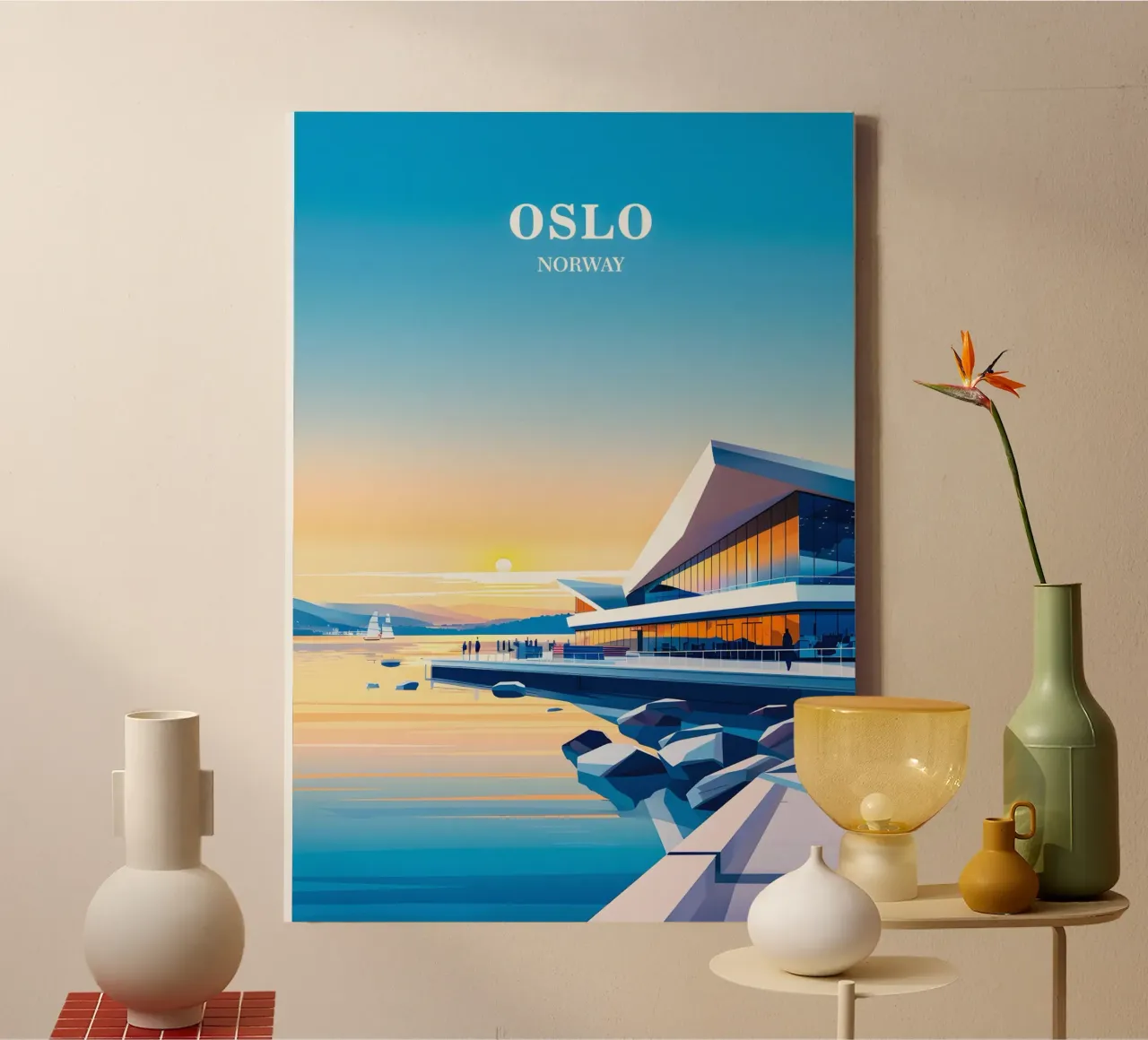 Oslo Norway canvas met Baklijst van Travelstudio